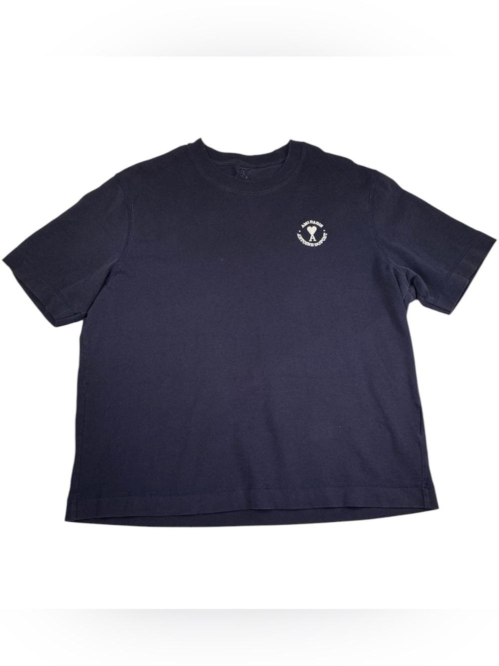 Ami Paris x Antoine Dupont T-Shirt Men’s Small Navy Blue Cotton Embroidered Logo